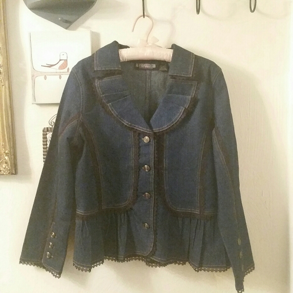 The Pyramid Collection Jackets & Blazers - Denim boho jacket,Medium, NWOT